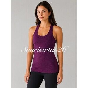 Lululemon Swiftly Tech Racerback Tank Top Black Chilled Grape Size 4 Running